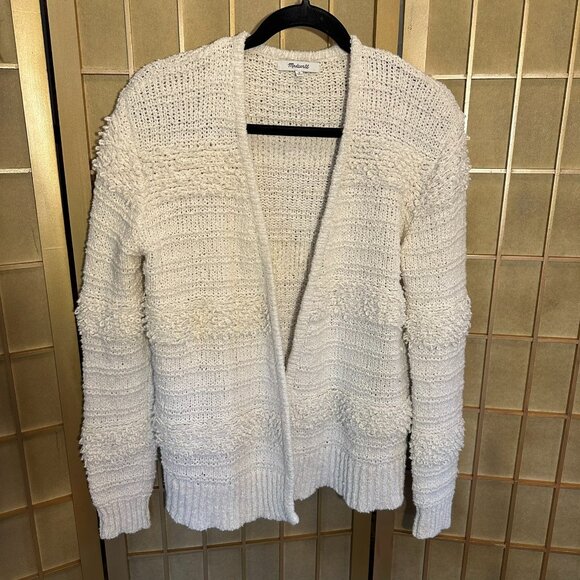 Madewell Bronson Cardigan Sweater Cozy Seashell (Cream/Off-White) Women's Medium - Picture 2 of 6